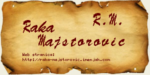 Raka Majstorović vizit kartica